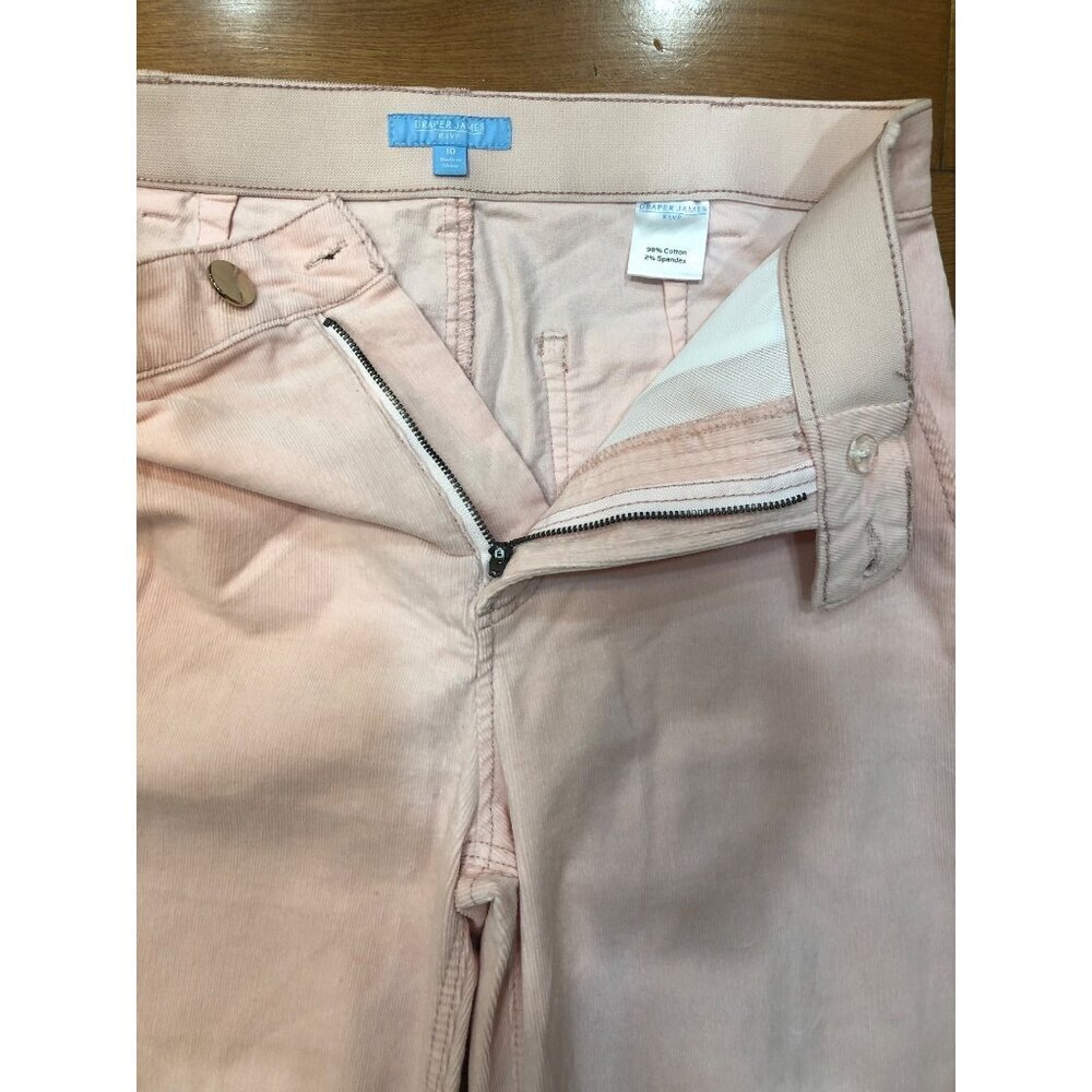 Draper James RSVP High Rise Wide Leg Soft Pink Corduroy Trousers Size 10 - Picture 3 of 9